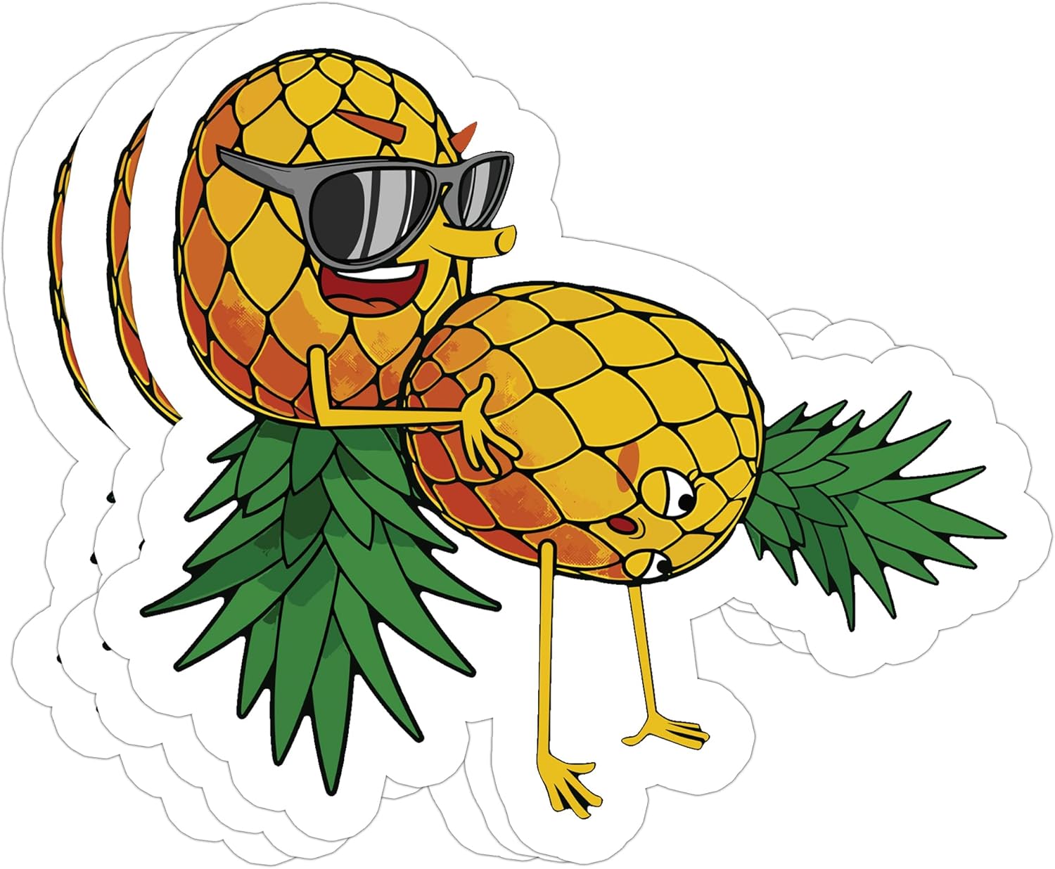 3 Pcs/Pack Pineapple Stickers Swinger Funny Upside Down