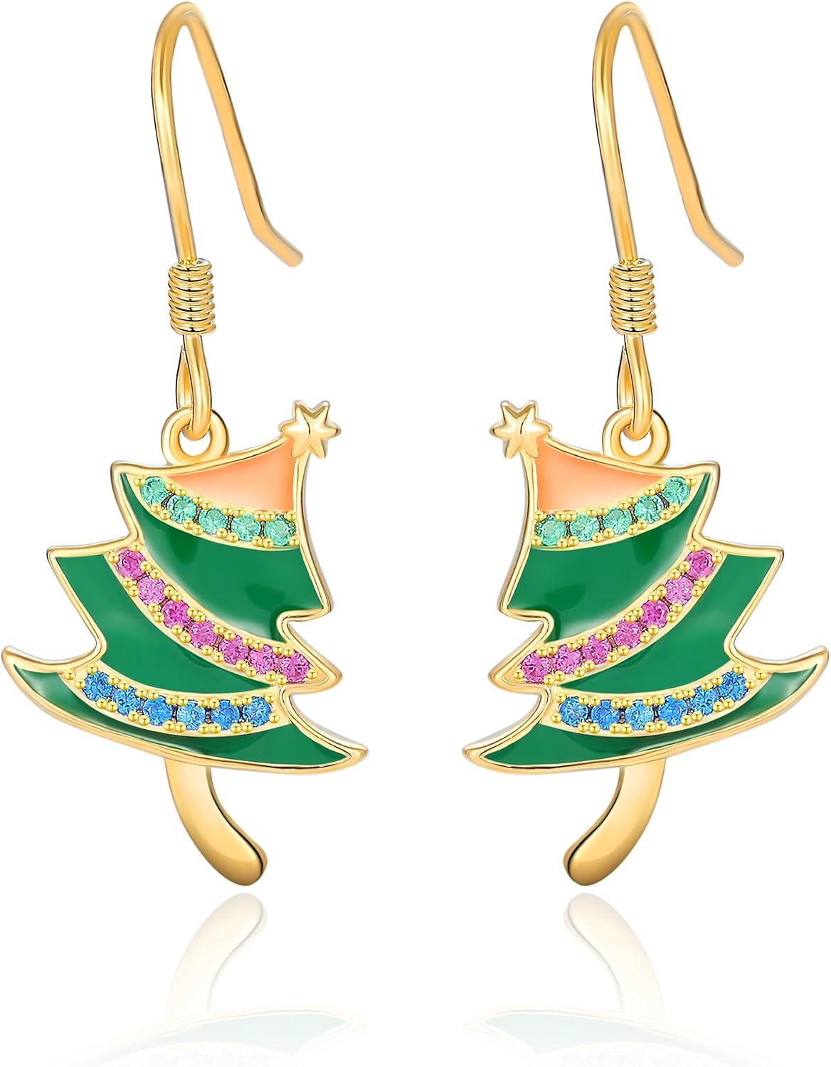 Christmas Earrings Christmas Tree Earrings for Women Dangle Drop S925 Sterling Silver Holiday X Mas Jewelry Gifts