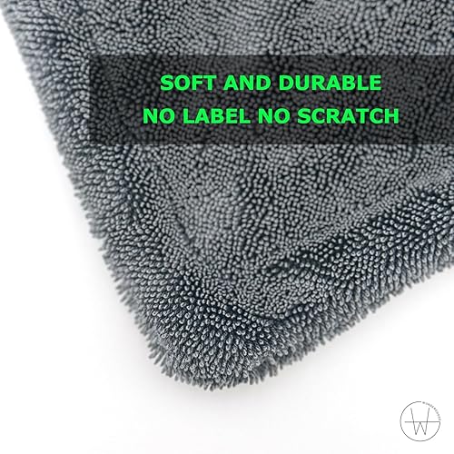 Miniatura 5 de The Nimbus - Toalla de secado grande de microfibra premium, 1400 GSM, diseño de bucle trenzado sin bordes, secado de un solo paso para automóviles,