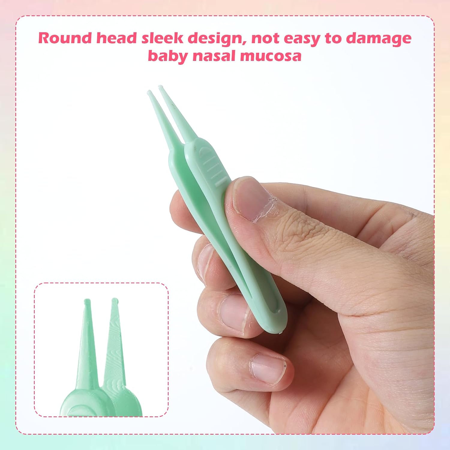 12 Pcs Nose Cleaning Tweezers 6 Colors Baby Nose Picker with Rounded Head Effective Booger Remover Tool for Cleaning Ear Noses Navel Dirt