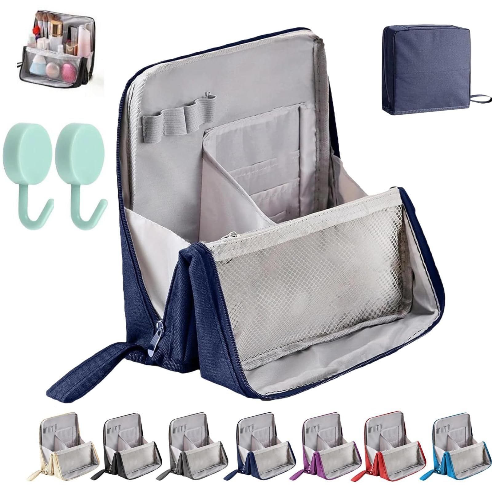 Standing Makeup Bag – Portable, Large Capacity, Multi-purpose Large Capacity Standing Makeup bag, Toiletry Bags with Compartments