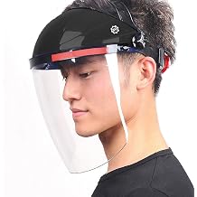 Premium Face Shield Anti-Scratch & Anti-Fog with Professional Coated Clear Lens Headgear Black_Top