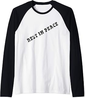 RIP R.I.P. Rest In Peace Death Dead Funeral Burial Cool Raglan Baseball Tee