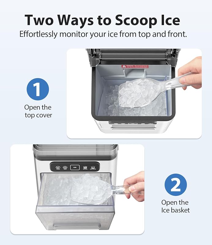 SenCre Nugget Ice Maker 40lbs/Day Countertop Ice Makers Chewable Pellet Ice image 7
