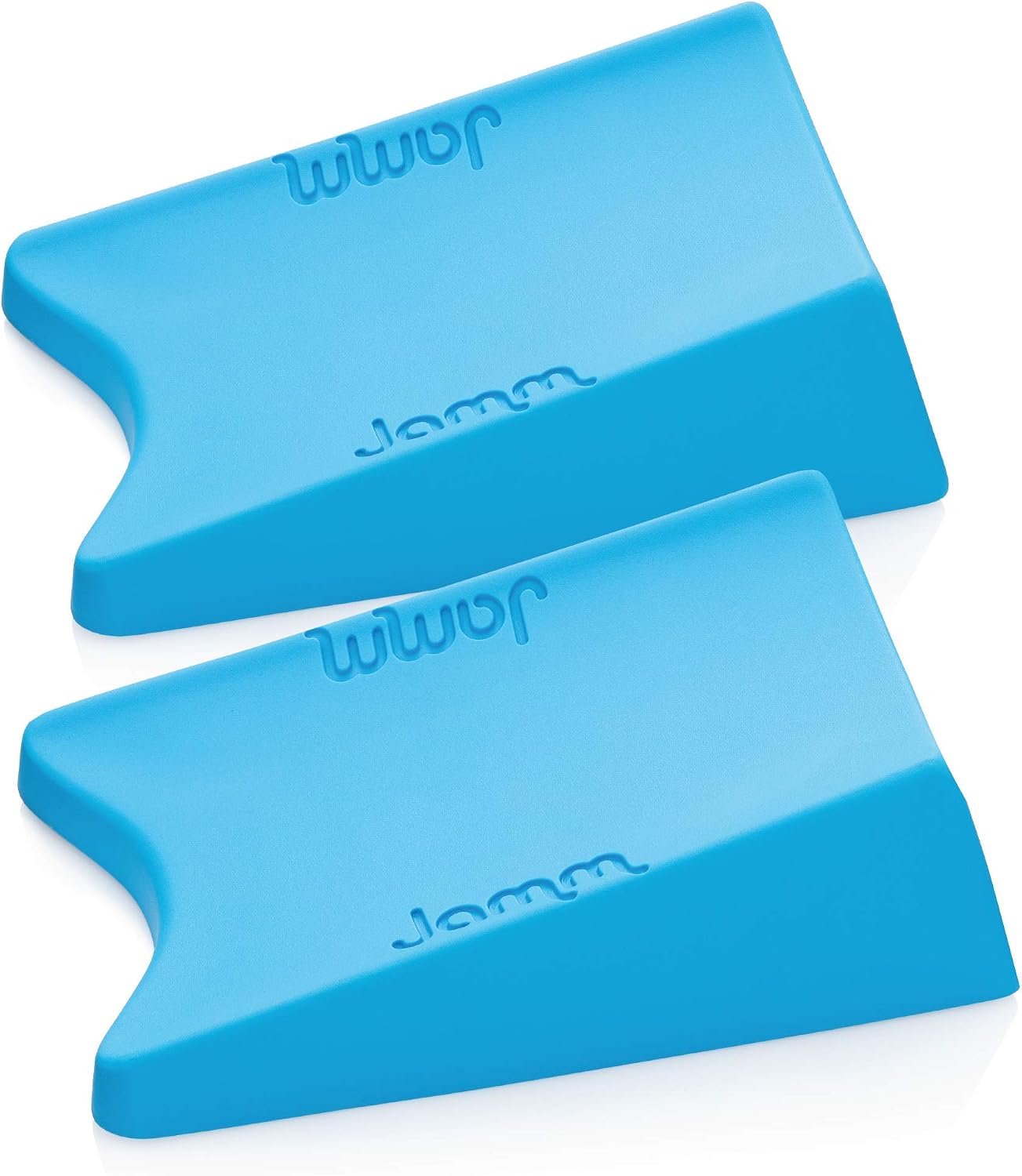 Jamm Jumbo Door Stopper | Door Stop Wedge Holds Doors Open in Both Directions | Premium Non Rubber Non Slip Hardware | Pacific Blue - 2 Pack