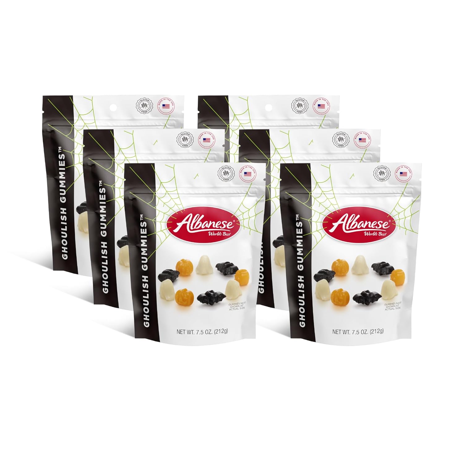 Albanese World's Best, Ghoulish Gummies, 7.5 Ounce Bag (Pack of 6), Halloween Candy, Share with Friends & Family