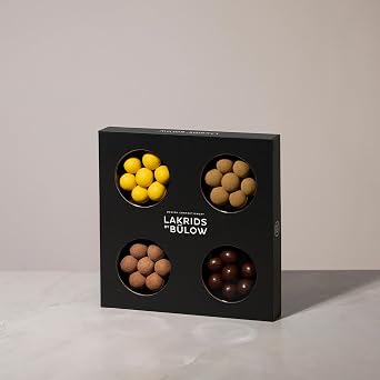 LAKRIDS BY BÜLOW - Selection Box - 175g - Praline Gift with Danish Gourmet Liquorice Balls - Soft Liquorice Wrapped in Creamy Chocolate