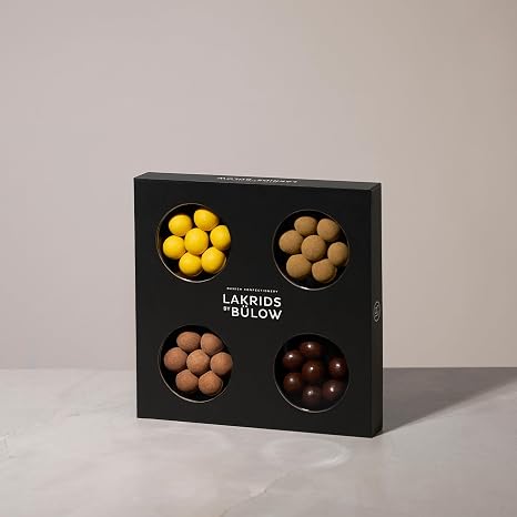 LAKRIDS BY BÜLOW - Selection Box - 175g - Praline Gift with Danish Gourmet Liquorice Balls - Soft Liquorice Wrapped in Creamy Chocolate