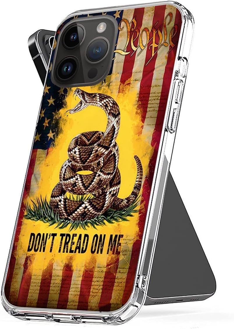 Phone Case Compatible with iPhone 13 Pro Max Don't Tread On Me USA Flag Shock Accessories Scratch Waterproof Cover