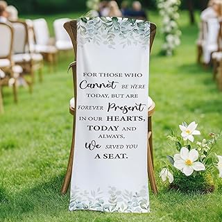 In Memory Wedding Reserved Seating Signs for Chair Reserved Row Sign for Wedding Save A Seat for Someone In Heaven In Loving Memory Decoration for Chairs13 X 50 Inch