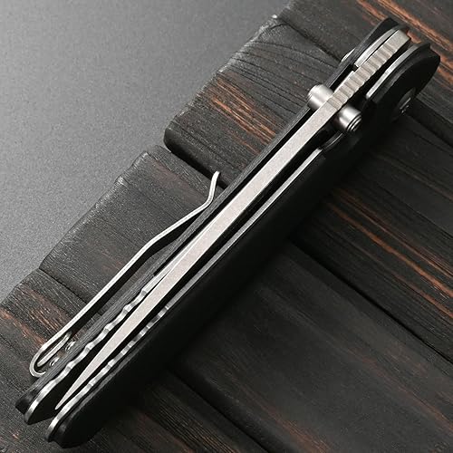 Miniatura 7 de Sitivien ST128 - Cuchillo plegable, hoja D2 G10, mango de seguridad, trazador de líneas de seguridad, cuchillo de herramienta EDC para senderismo al