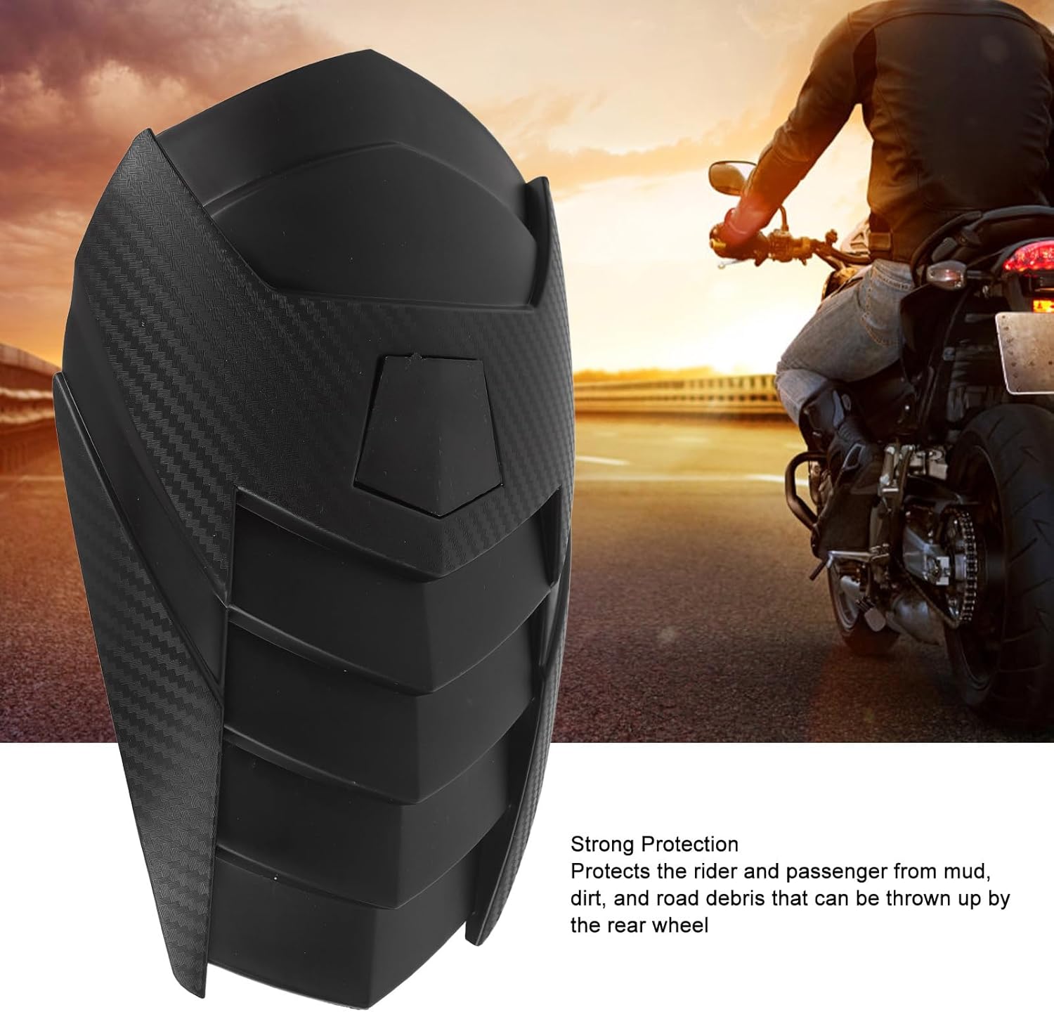 Motorcycle Rear Fender Mudguard, Splash Proof Back Fender Splash Guards Protector, Carbon Fiber Universal Motorcycle Fender for Motorbikes Electric Dirt Bike