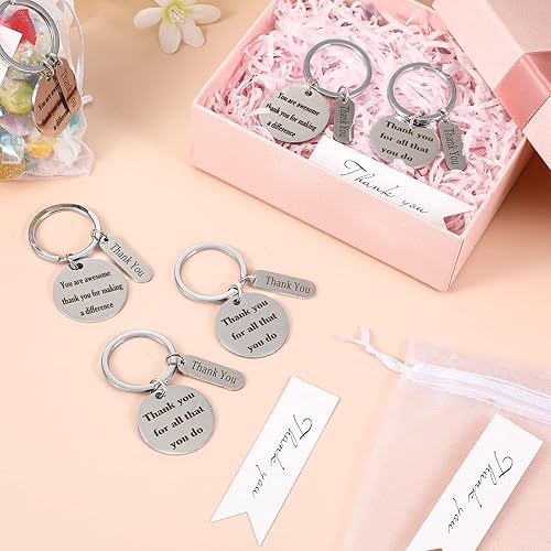 Miniatura 6 de Yinkin 72 piezas de regalo de agradecimiento a los empleados a granel para empleados regalos de agradecimiento llaveros con bolsas para graduación