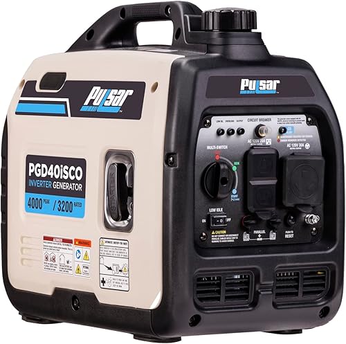 Pulsar PGD40ISCO - Generador inversor de gas portátil ultra ligero y silencioso de 4000 W