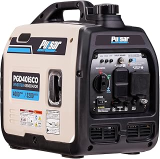 Pulsar PGD40ISCO Ultra Light Quiet 4000W Portable Gas Inverter Generator, white