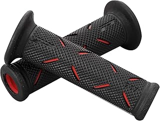 デイトナ(Daytona) PROGRIP(プログリップ) バイク用 グリップ ハンドル径φ22.2用 122mm 耐振ゲル エンド貫通 717タイプ レッド 98037