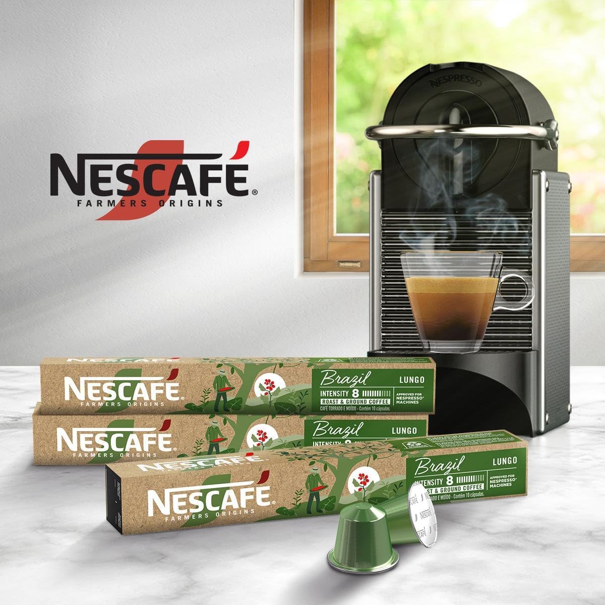 Café em Cápsula Compatível com Nespresso Nescafé Farmers Origins Brazil 10 Cápsulas