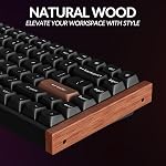 Keychron K2 HE Pro Gaming Keyboard - 75% Hall Effect Rapid Trigger Wireless 2.4 GHz Bluetooth 5.2, Magnetic Linear Switches, Hot-Swappable, PBT Keycaps/Wood Design, RGB - Mac/Windows (Aluminum)