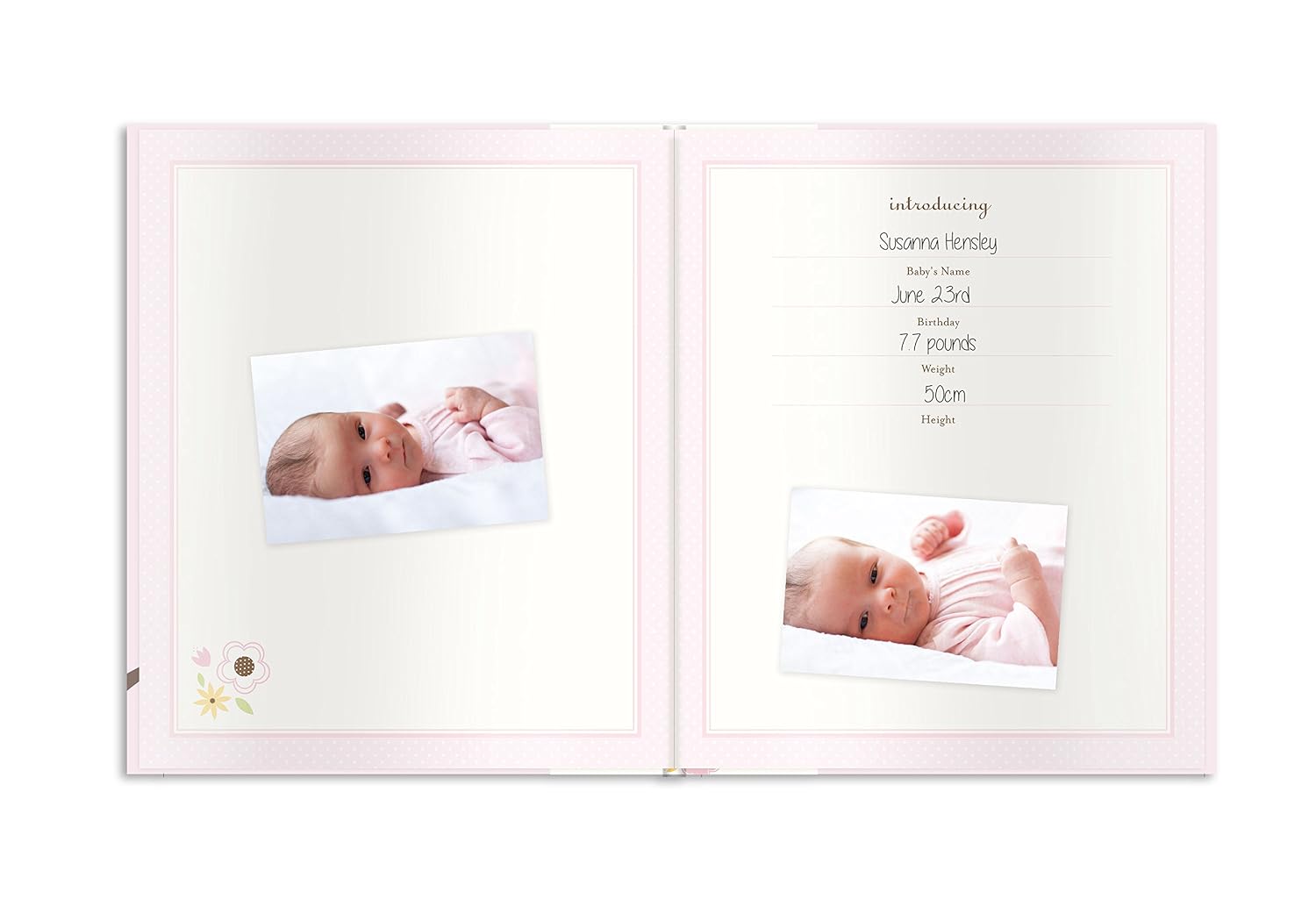 Lil Peach Birdie Baby Five Year Memory Book Photo Journal, Cherish Every Precious Moment of Your Babys First Years, Pink