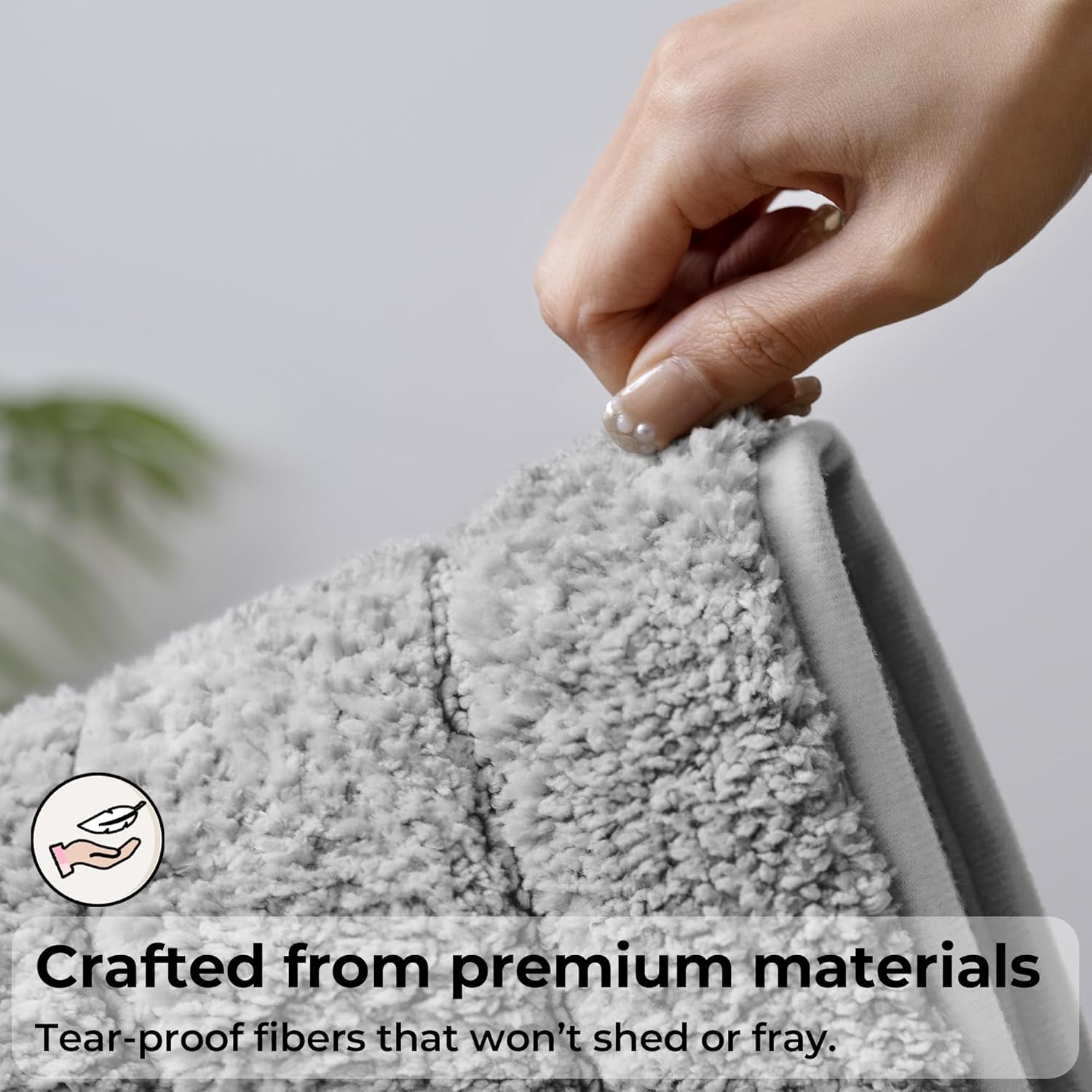 GRANNY SAYS Bathroom Rugs Sets 3 Piece, Super Soft Absorbent Microfiber Bath Mats Non Slip Washable, U-Shaped Toilet Rug Bath Rugs for Tub Shower (Grey, 16" x 24" + 20" x 32" + U Shaped 20" x 24") - Image 4