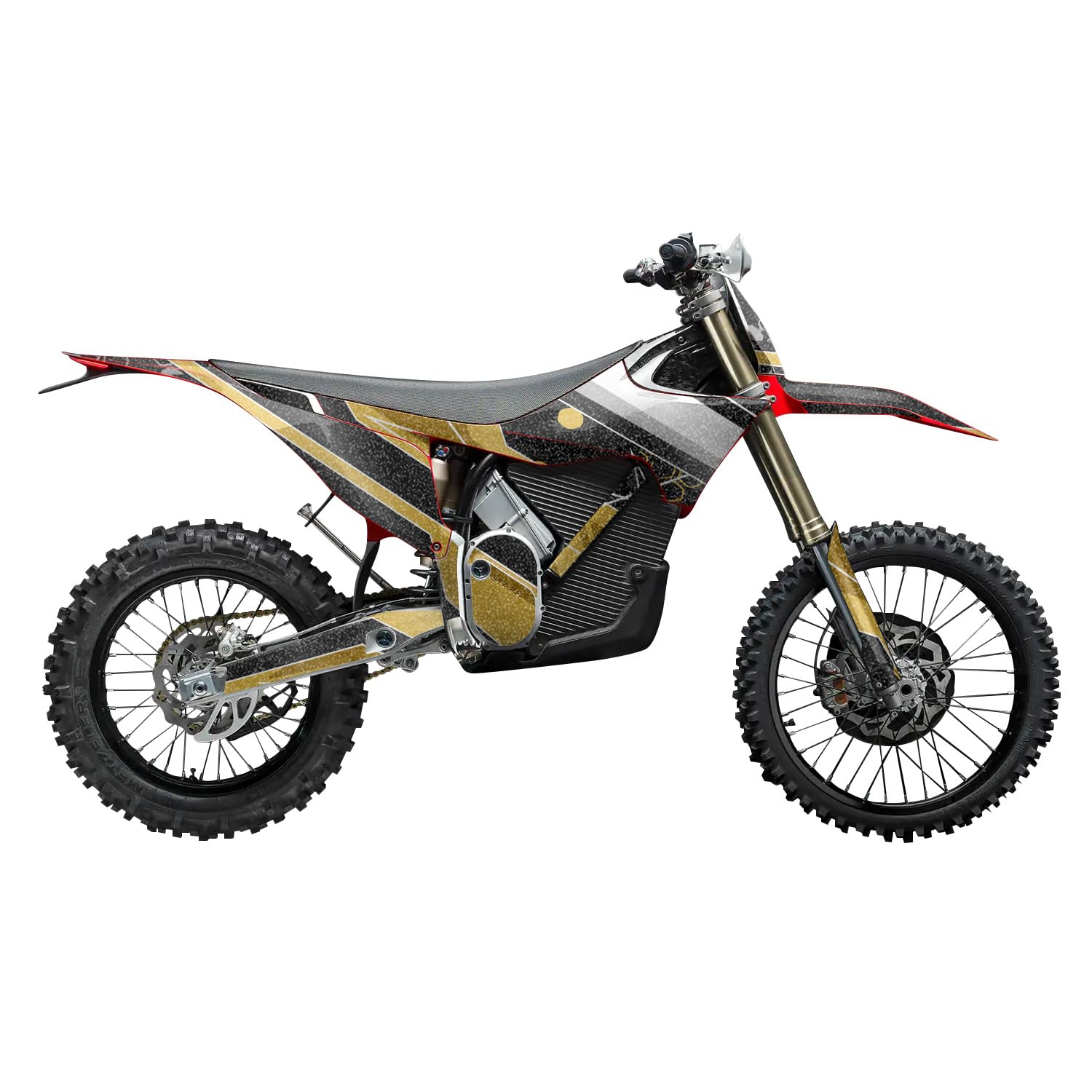Glossy Glitter Stark Varg MX 2023-2025 Graphics Kit Wrap - Racing Chaos Yellow - Varg MX Skin - Premium 3M Vinyl Protective Wrap Decal Cover - Easy to Apply | Crafted in The USA by MightySkins