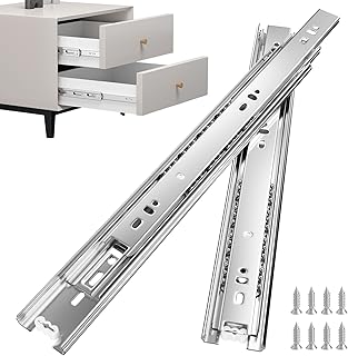 goldenwarm 1 Pair Metal Silver Drawer Slides 12 Inch, Side Mount Ball Bearing Full Extension Glides for Dresser, Tool Box, Trash Can, and Kitchen Cabinets, Heavy Duty 100 LB Capacity