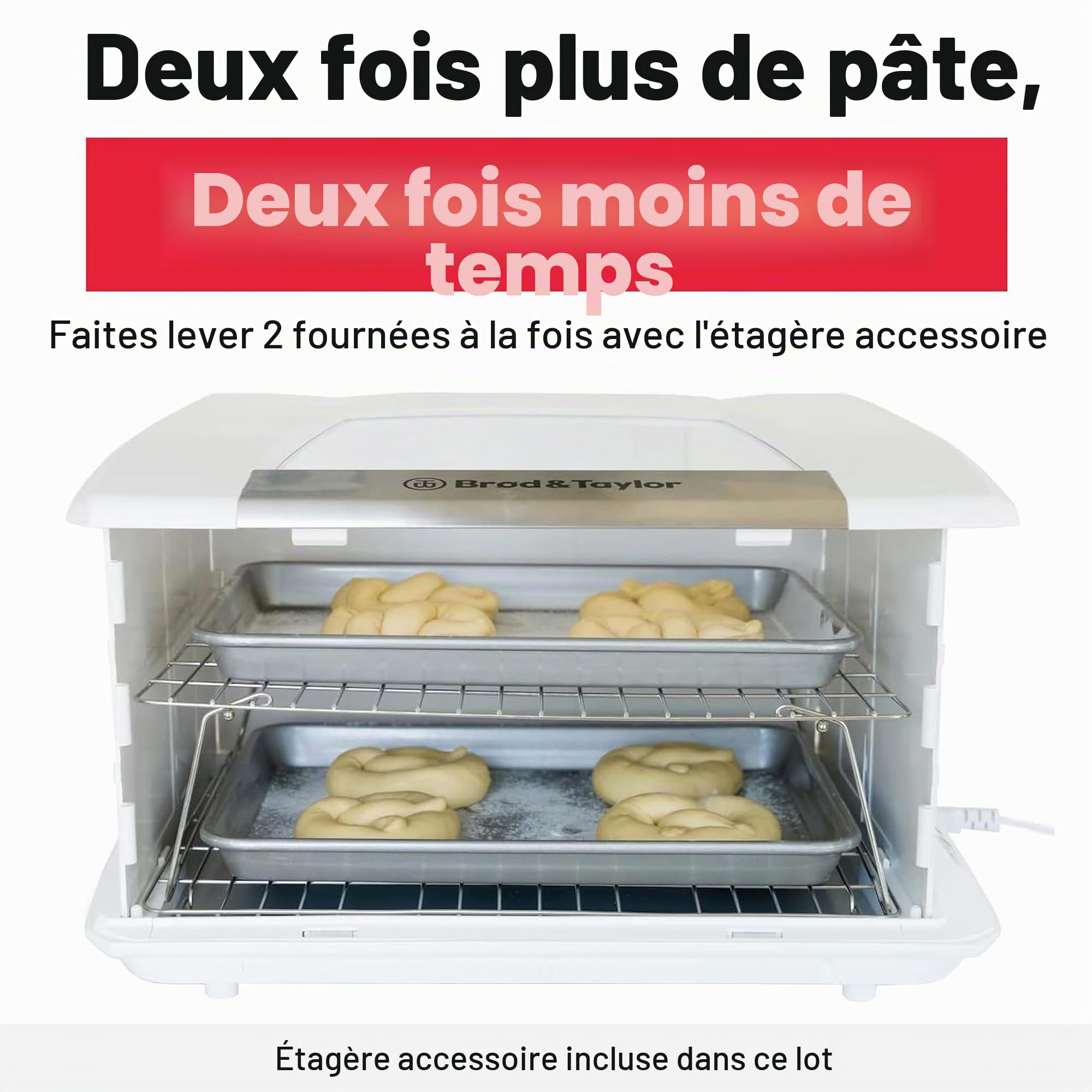 Brod & Taylor Chambre de pousse pliable avec étagère intégrée pour fermentation du pain et levain, contrôle précis de la température, pour boulangerie maison