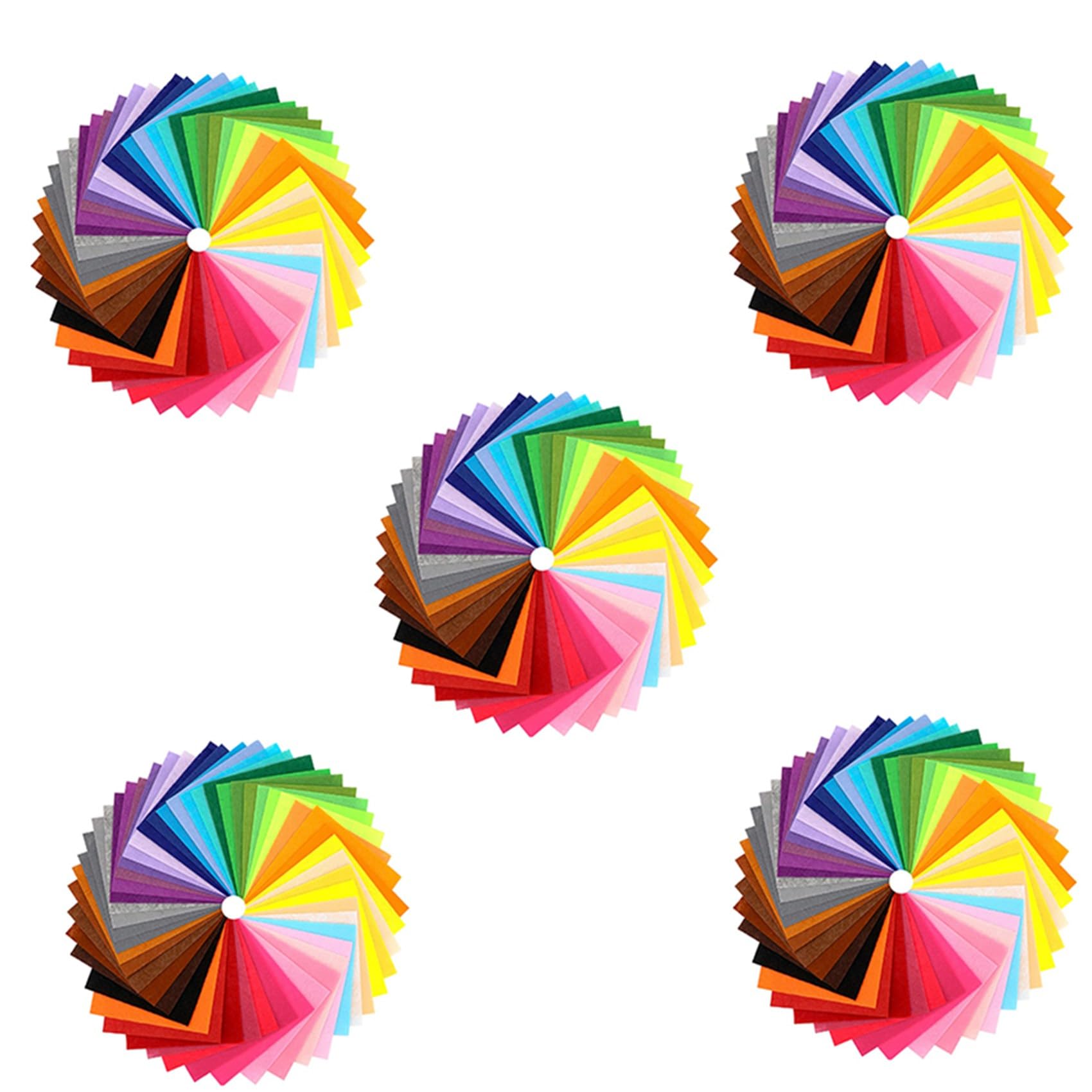 Hndhbfgrt 200Pcs Felt Fabric Squares DIY Craftwork Felt Crafts Assorted Colors Textile Fuzzy Fabrics for Sewing