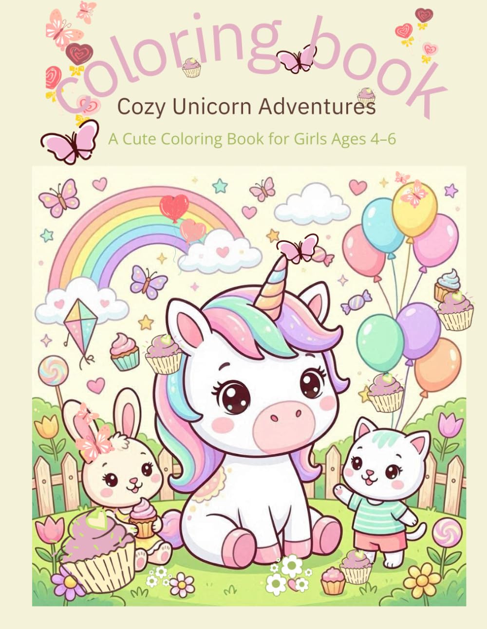 Cozy Unicorn Adventures: A Cute Coloring Book for Girls Ages 4–6
