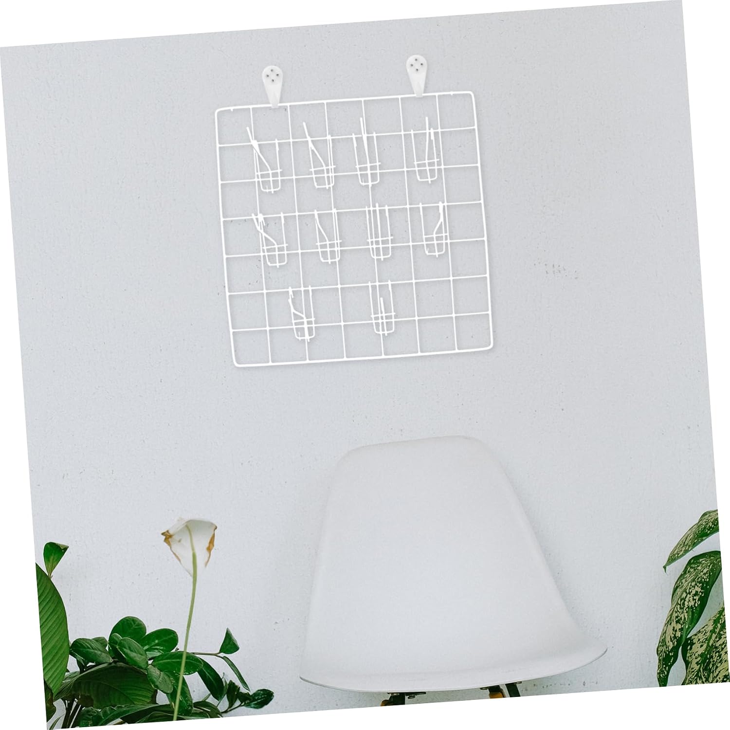 10pcs Wall Grid Panel with Hooks Iron Picture Holder for Photo Display Easy Mount Wire Organizer for Home Decor Black Mesh Design