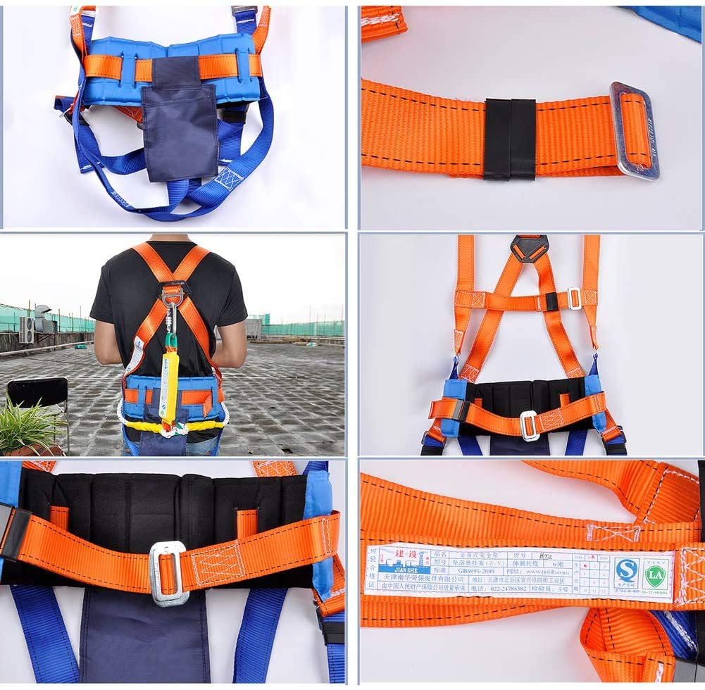 SwaYve Arnés de Seguridad de Cuerpo Completo, Protección Contra Caídas, Equipo de Protección Personal para Rescate en Incendios, Espeleología, Rapel