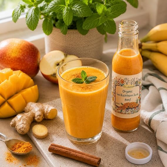 Organic Sea Buckthorn Juice 250ml - 100% Pure from Raw Berries - Immune Support