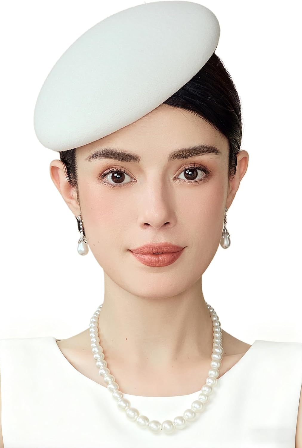 BABEYOND Fascinators Hats for Women - Tea Party British Felt Derby Ladies Church 1950s Pillbox Hat for Bridal Wedding Party