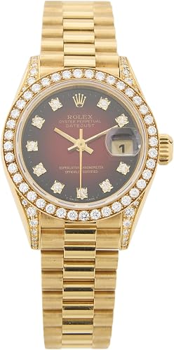 Pre-loved Red Vignette Dial Diamond with Diamond Bezel and Lugs Datejust 69158 26mm, Red