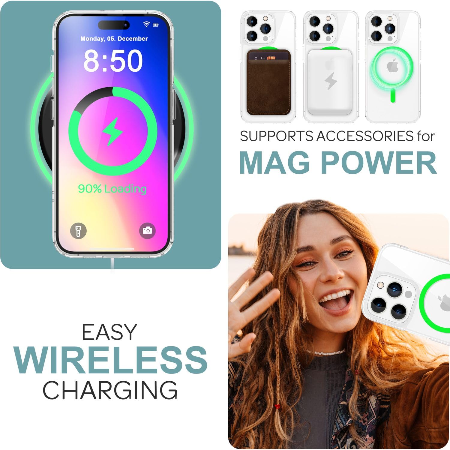 LoeoeL Funda Para IPhone 16 Pro Max Con Purpurina Compatible Con Magsafe, Femenina Linda Brillante Magnética Mag Safe Bonita Funda De Teléfono Para Mujeres, Adornada Con Lentejuelas Bling Brillante