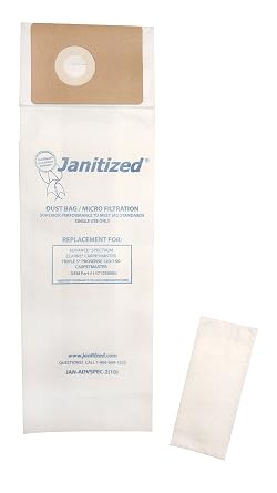 Janitized JAN-ADVSPEC-210 Premium استبدال الفراغ التجاري للورق المتقدم ، Clarke CarpetMaster ، SSS Prosense Vacuum Cleaners ، OEM # 1471058500 Pack of 10