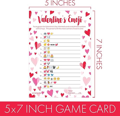 Miniatura 4 de DISTINCTIVS Juego de Emoji Fiesta del Día de San Valentín - 25 Jugadores
