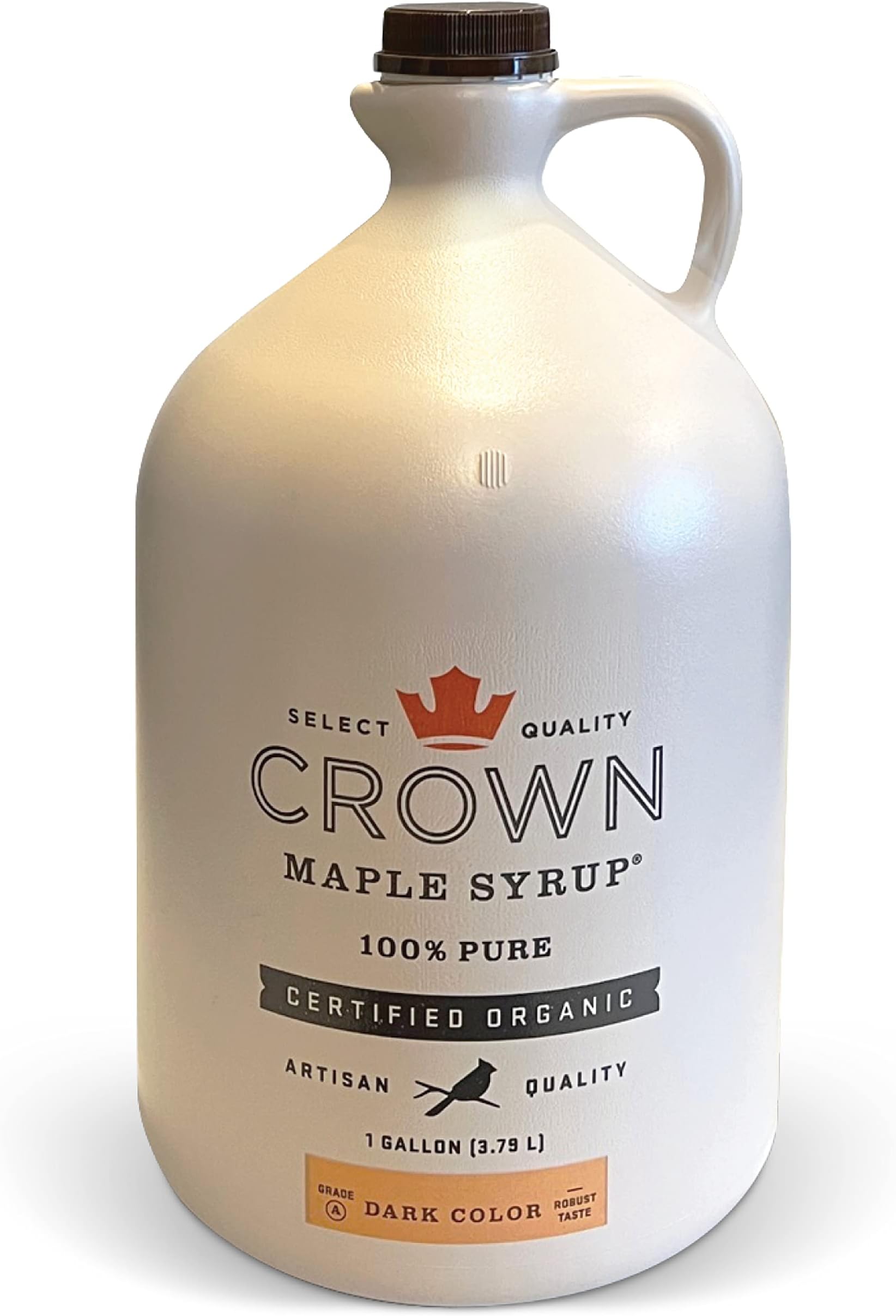 Crown Maple Dark Color, Robust Taste Organic Maple Syrup, 1 Gallon Jug, 100% Pure, Enhance Cocktails, Marinades and Pancakes