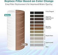 Vista 6 de 5 Micron 10" x 4.5" String Wound Water Filter Cartridge for Well Water, SimPure Whole House Sediment Filter Replacement for Housing DB10P DB10C