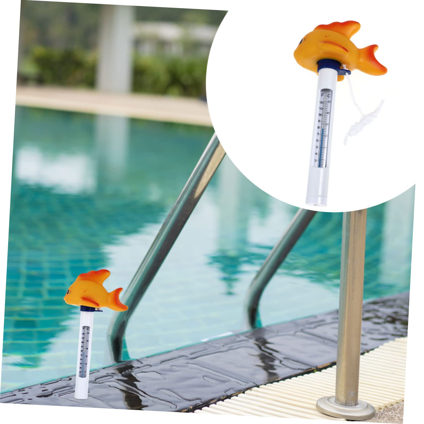 BESPORTBLE 5 Pièces Thermomètre Piscine Numérique Jouets D'animaux Piscine Flottante De Dessin Animé Jouet D'extérieur Étang Bain Plastique Oiseau De Flamme Gonflable