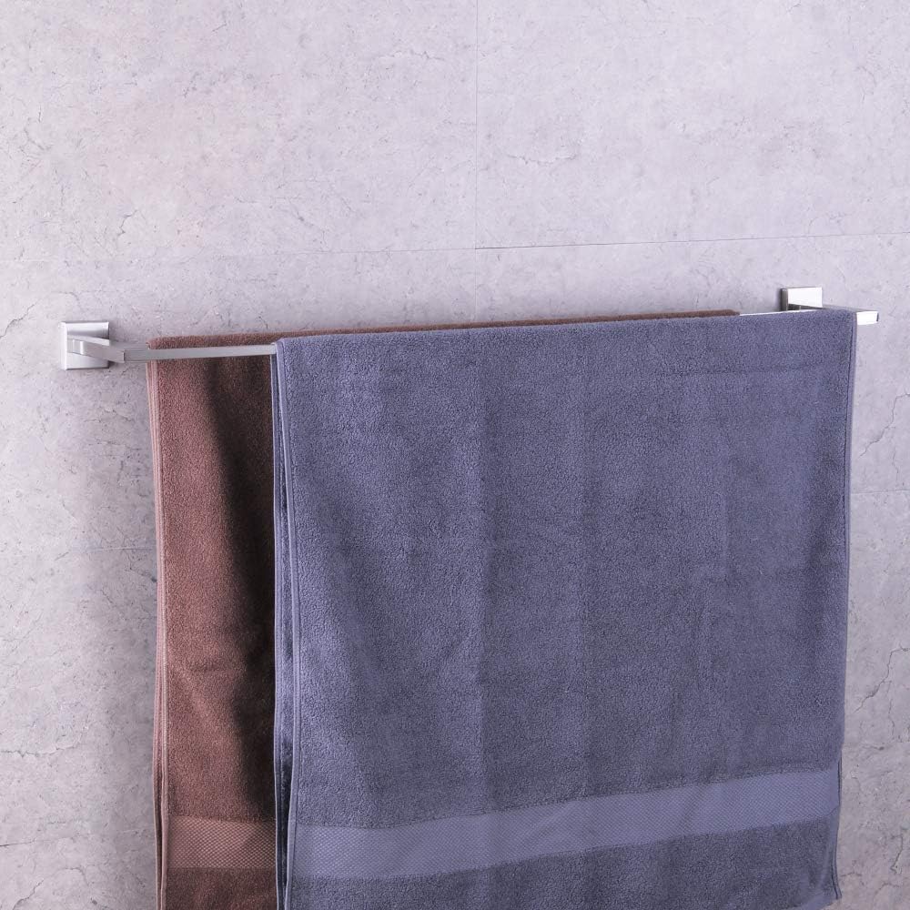 GERZWY 36-Inch Bath Towel Bar Modern Square Style Bathroom Double Towel Bar SUS 304 Stainless Steel Wall Mount Brushed Finish JG1902C92-LS