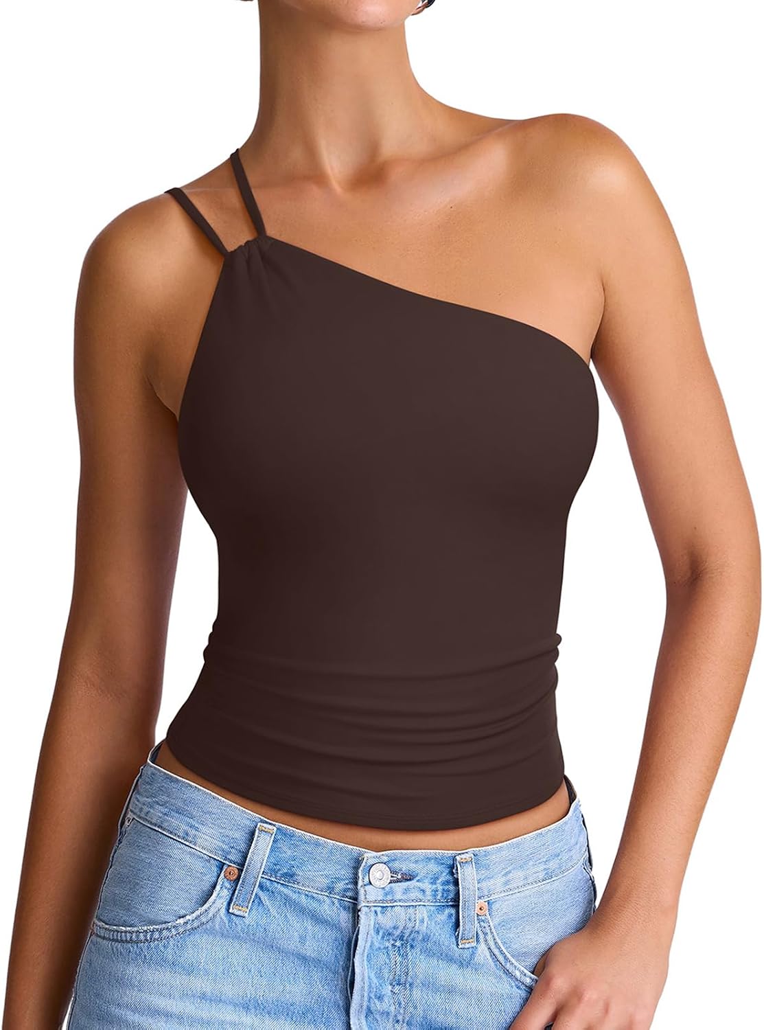Off the Shoulder Tops for Women Summer Sleeveless Sexy Going Out Tank One Shoulder Top 2026 Trendy Clothes image 4
