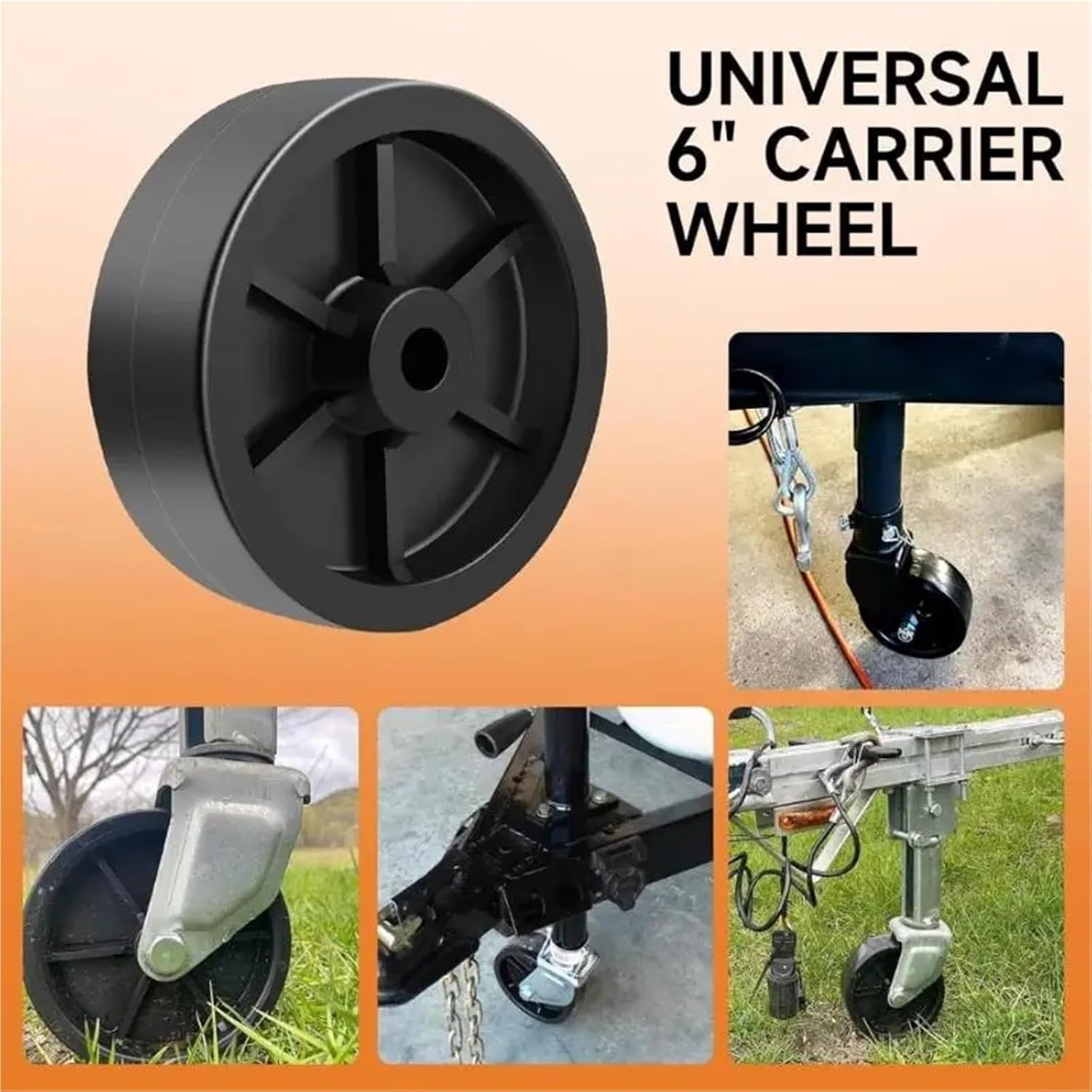 Deck Wheel C63D Trailer 6 Inch Wheel Convenient Round for Mower,Furniture