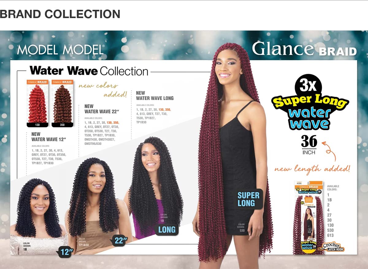 ModelModel Crochet Braids Glance New Water wave 12" (5-PACK, 1)