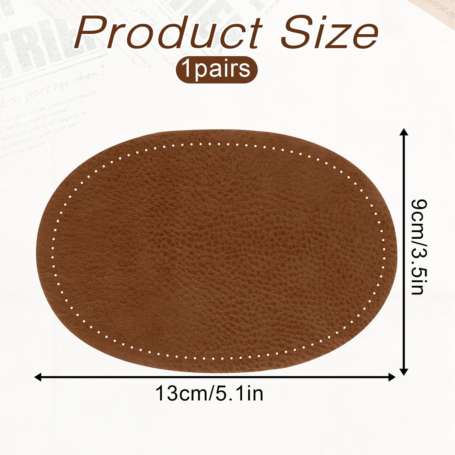 2 Pcs Oval Elbow Patches Sew-on Fabric Elbow Knee Patches for Clothing Repair Jackets Shirts Trousers (Brown)