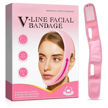 Reusable V Line Lifting Mask Facial Slimming Strap, Facial Bandage Firms Sagging Skin, Double Chin Reducer, Face Lift Prevent Sagging.