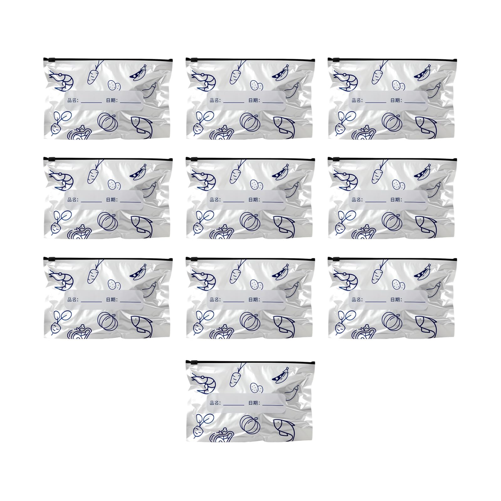 NVOQILIN Duty Aluminum Foil Bags Leakproof Zipper for Freezer Food Storage Preservation Bags Reclosable for Fruits