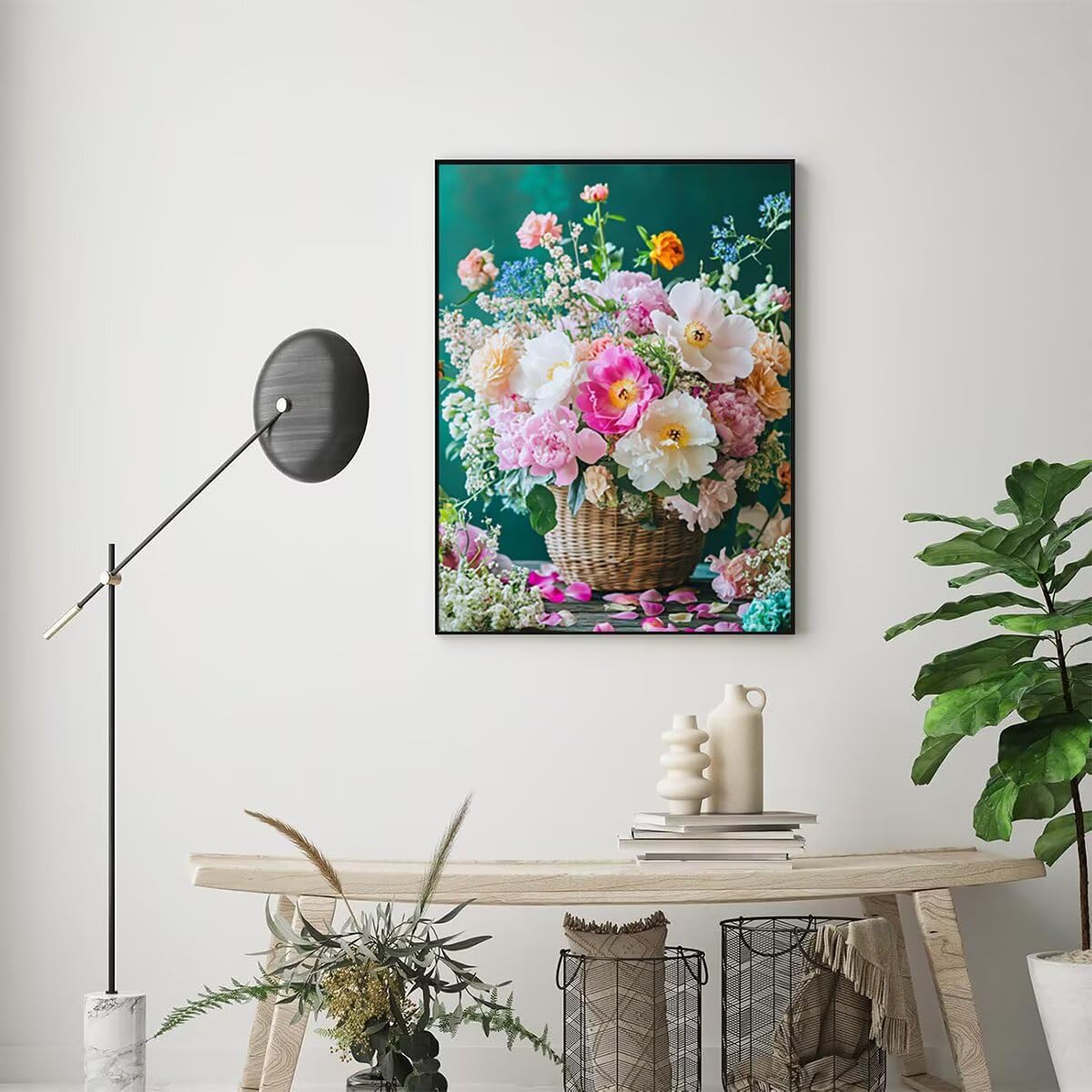 Dipingere con i Numeri Fiore, Paint by Numbers Adulti Paesaggio, Fai da te Creativi Adulti Quadri da Dipingere Numerati Kit per Decorazione Della Parete di Casa, Regalo 100x135 cm Senza Cornice 4F-0