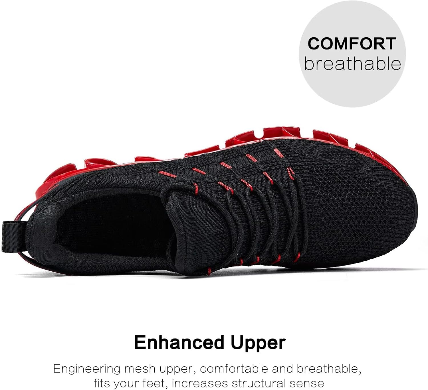 Mens Slip On Walking Shoes Blade Non Slip Tennis Running Shoes Lightweight Workout Breathable Mesh Fashion Sneakers - Image 5