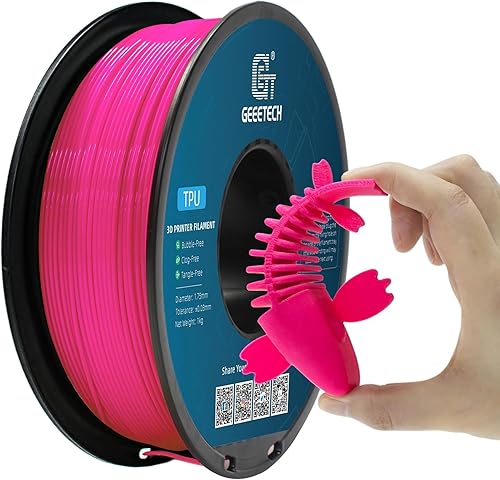 Miniatura 20 de Geeetech Filamento TPU de 1.75mm, Shore 95A – Filamento flexible para impresora 3D con alta elasticidad, carrete de 1KG (2.2lbs), precisión